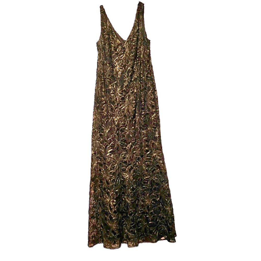 David Meister Vintage Gown w/Soutache Design over Black Lace & Netting SZ 14 - Picture 2 of 11